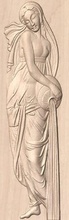 statue women bas relief pinshape statuette wome art- 3d print model - Mito3D