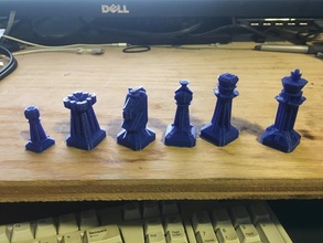 art deco chess pieces pinshape 3d-design 3d print model - Mito3D