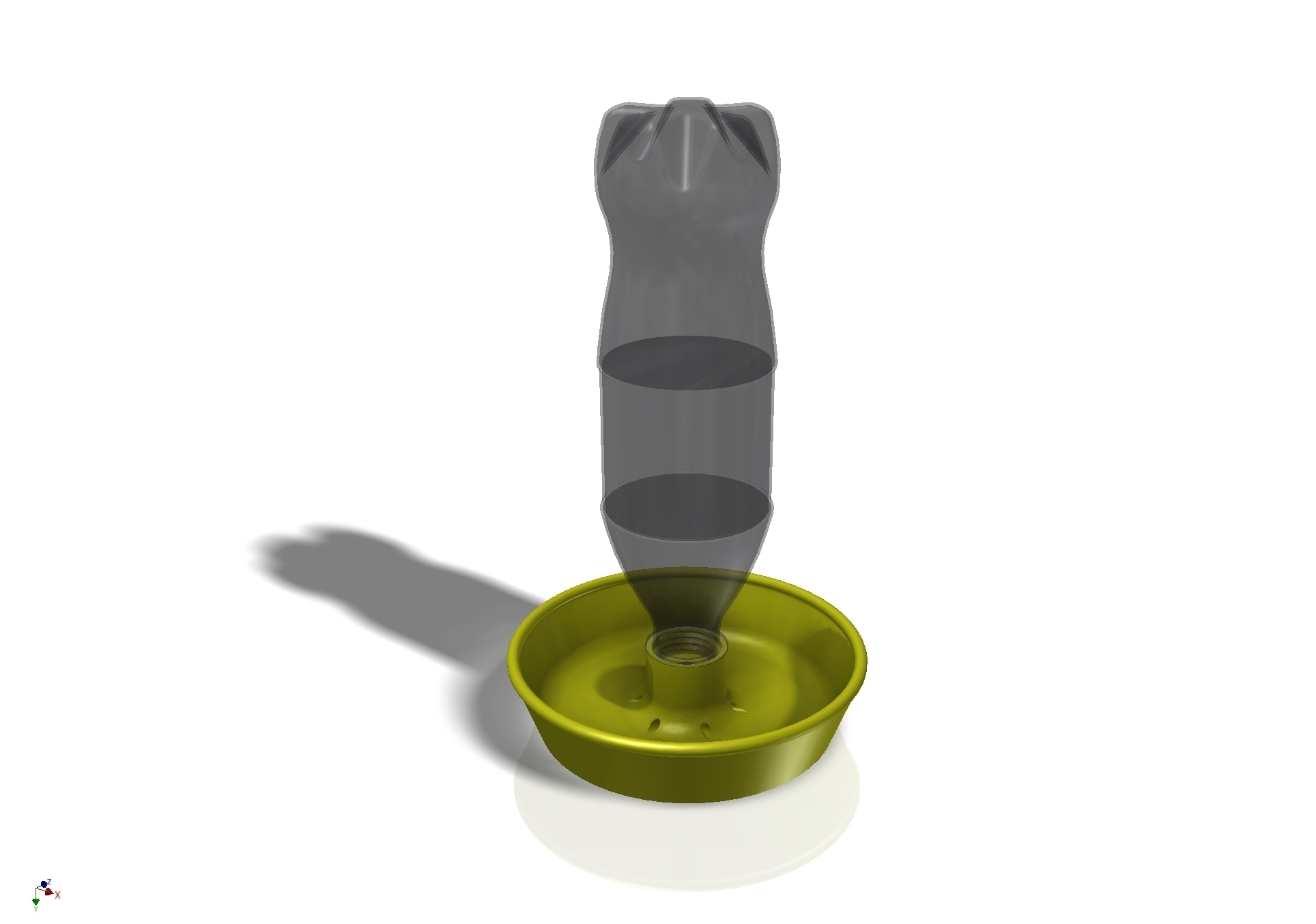 kuş waterer pet şişe pinshape besleyici 3D print model - Mito3D