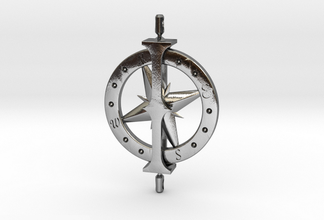 charting - spinning pendant pinshape elle-jewelry-design-contest boating sea compass nautical jewellery necklace elle 3d print model - Mito3D
