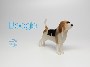 beagle - poly pinshape pets animal 3d print model - Mito3D