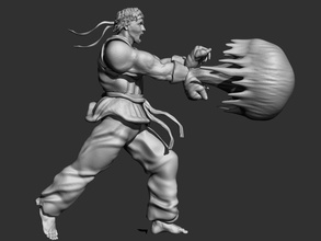 ryu pinshape game fighting sculpture character fighter street 3d print model - Mito3D