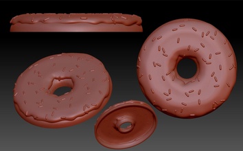 donut sprinkles flat pinshape wall-art stand base the-simpsons simpsons doughnut 3d print model - Mito3D