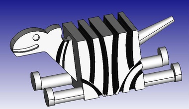 zebra 3d block zoo pinshape 3d-design 3d print model - Mito3D