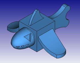 sharky 3d block zoo pinshape 3d-design 3d print model - Mito3D