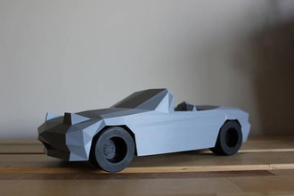 low-poly mazda miata pinshape car convertible geometric art 3d print model - Mito3D