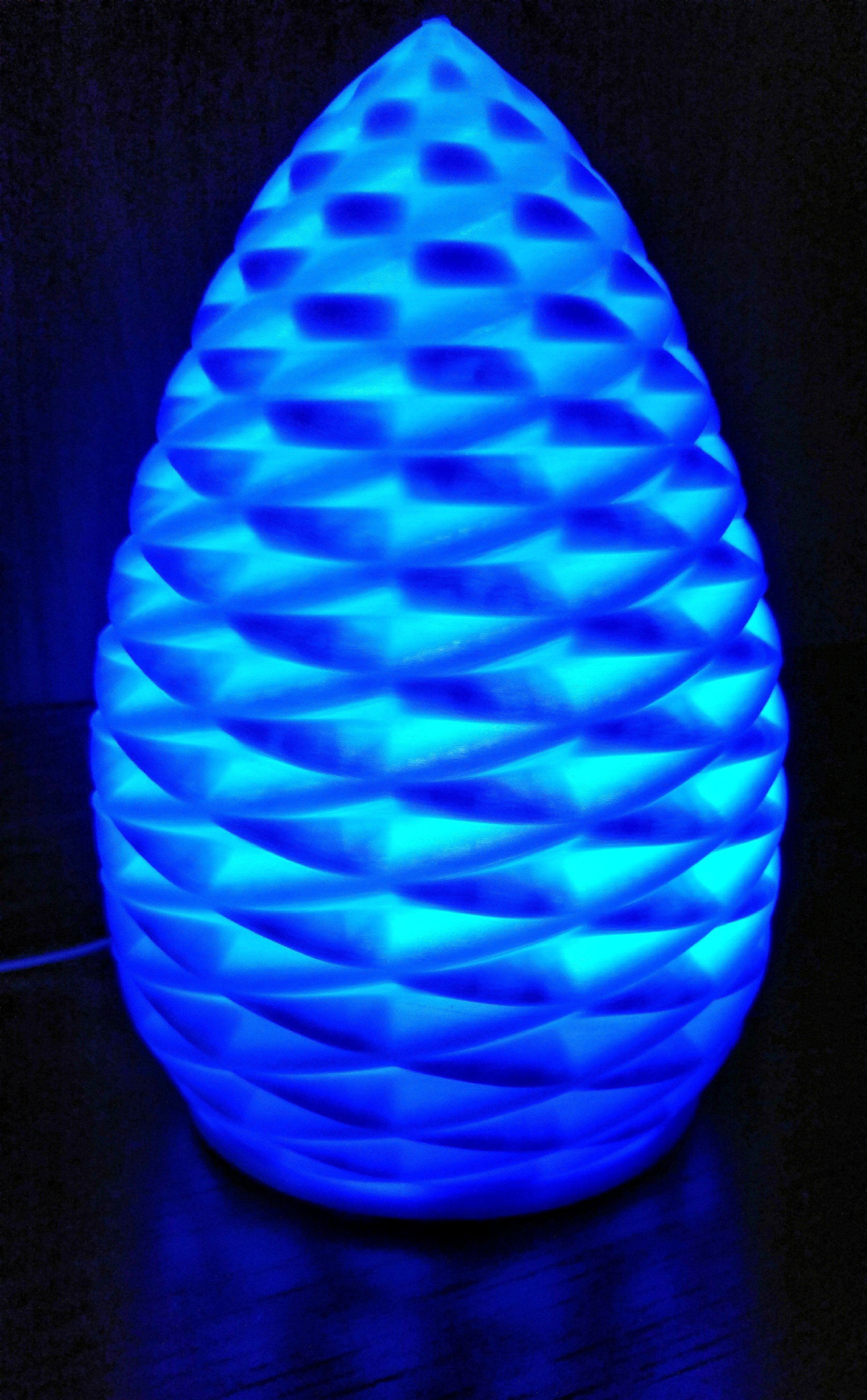 doubletwistlamp4 pinshape veilleuse tablelamp led lampe 3D print model - Mito3D
