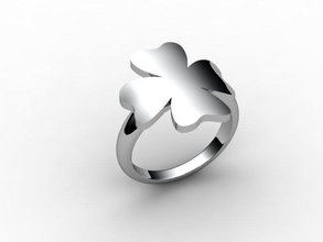 trèfle anneau pinshape bijoux design concours d'argent 3d print model - Mito3D