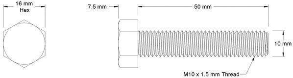 metric m10 hex head screws nuts collection pinshape 3d print model - Mito3D