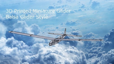 Impreso 3d miniatura planeador madera balsa estilo pinshape vuelo 3d print model - Mito3D
