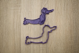 cookie form dog dachshund 3 pinshape kitchen-tool kitchen cookie-form cookie-cutter cookie-stamp 3d print model - Mito3D