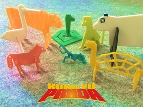 einfache Tiere 15 kungfu panda pinshape Spielzeug Drucker Tier Kran tiger Schlange monkey mantis Schildkröte 3d print model - Mito3D