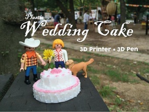 plastic wedding cake 3d printed + pen pinshape 3dpen miniatures toys 3d print model - Mito3D