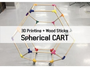sphärische Warenkorb pinshape Rad Anschluss Holz sticks sphärisch 3d print model - Mito3D