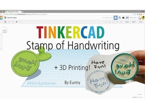 divertido sello escritura mano pinshape diversión tinkercad 3d print model - Mito3D