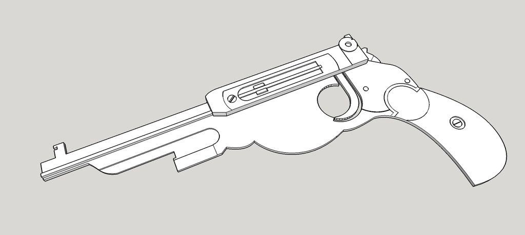 jenga pistola 1894 bergmann automatica pinshape disegno 3d 3D print model - Mito3D