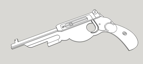 jenga gun 1894 bergmann automatic pistol pinshape 3d-design 3d print model - Mito3D