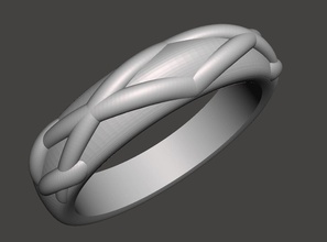 damier anneau pinshape bague bijoux l'anneau 3d print model - Mito3D