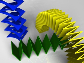 accordion folded customizable spring pinshape 3d-design 3d print model - Mito3D