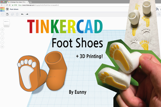 Fuß Schuhe pinshape Spielplatz Stempel tinkercad 3d print model - Mito3D