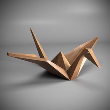 crane pinshape crane-wood-woody-decoration-figure-bird-art-toy-low-poly- 3d print model - Mito3D