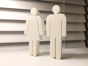 cuarto baño símbolos figuritas pinshape Diseño 3d 3d print model - Mito3D