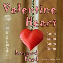 valentine heart lanyard bead pinshape decoration bobble lanyard-bead valentines day valentines' 3d print model - Mito3D