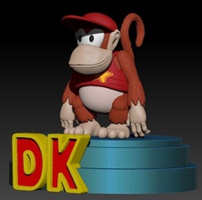 diddy kong snes pinshape game-design-contest dk monkeys country classics nintendo supernes 3d print model - Mito3D