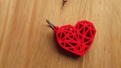 geometric heart key ring pinshape low-poly love valentines-day valentines valentine keychains key-chain key-rings key-ring 3d print model - Mito3D