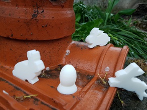 figurina coniglio pasqua pinshape casa arredamento decorazione interieur deco uovo disegno 3d 3d print model - Mito3D
