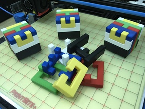 imprimibles enclavamiento rompecabezas 4 nivel 11 richgain pinshape juego diseño concurso difícil cubo 3d print model - Mito3D