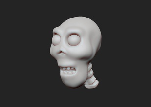 crâne toon pinshape drôle dessin animé tête 3d print model - Mito3D