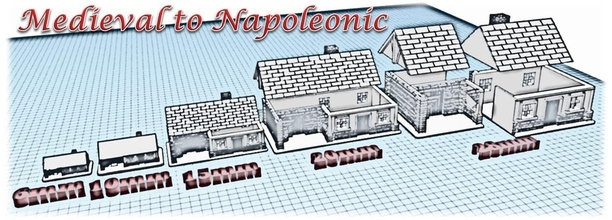 maison 2 wargame médiéval napoléoniennes pinshape décoration diorama paysages champ bataille table jeu warhammer 3d print model - Mito3D