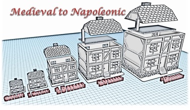 maison 4 wargame médiéval napoléoniennes pinshape diorama paysages jeux guerre warhammer 3d print model - Mito3D