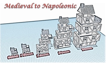 edificio 1 wargame medievale napoleonica pinshape diorama scenario gli edifici warhammer wargames giochi guerra 3d print model - Mito3D