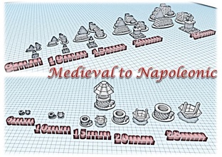 accesorios 1 juego guerra medieval napoleónicas pinshape diorama paisaje barril cuadro warhammer marcador objetivo campo batalla wargames wargame 3d print model - Mito3D