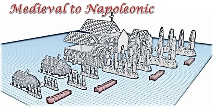kilise wargame Ortaçağ Napolyon pinshape diorama manzara taş wargames darkage warhammer 3d print model - Mito3D