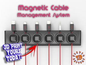 magnetische Kabel management pinshape magnetic 3d print model - Mito3D