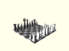 parabolic chess set pinshape chess-pieces 3d-design 3d print model - Mito3D