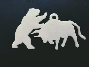 bull bear pinshape 3d-design 3d print model - Mito3D