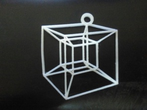 hypercube 2d pinshape pendant keychain 2d-art art tesseract 3d-design 3d print model - Mito3D