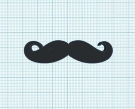 movember moustache keychain pinshape 3d-design 3d print model - Mito3D