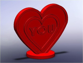 coração simples presente pinshape namorados presentes valentine amor 3d design 3d print model - Mito3D