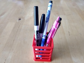 stylo porte crayon 2 3 simple fente conception pinshape bureau l'organisateur abs pla plume 3d print model - Mito3D