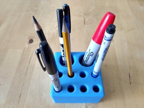 lápiz titular 35 2 diseño simple bloque pinshape oficina organizador pen abs pla 3d print model - Mito3D