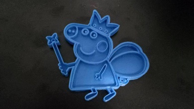 peppa pig l'emporte pinshape cochon cookie cutter cookiecutter peppapig 3d print model - Mito3D
