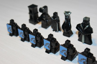 guerriers jeu d'échecs ajedrez guerreros pinshape pièces jeux trônes art cheval chevalier roi reine évêque alfil échecs 3d print model - Mito3D