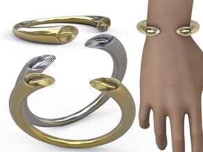 minimalistic revelation pinshape elle-jewelry-design-contest geometric-simplicity organic-detail metalic-bracelet metal-printing concentric-design 3d print model - Mito3D