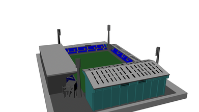 tranmere rovers - prenton park pinshape arena tranmere-rovers national-league england architecture architectural-model football soccer stadium 3d print model - Mito3D