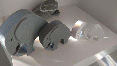 stylish elephant pinshape elephants 3d print model - Mito3D